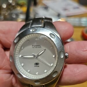 Fossil Silver-Tone Men’s Stainless Steel Watch with Light Gray Dial